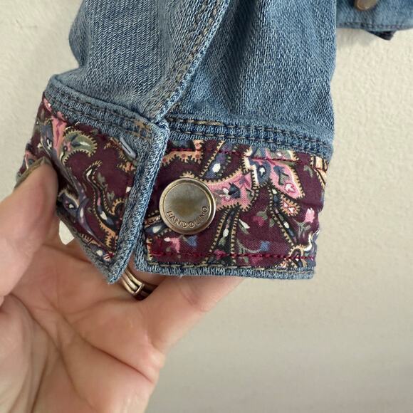 Upcycled Lightweight Denim Trucker Jacket w/Shawn Mendes Graphic On Back Size L - Picture 7 of 10